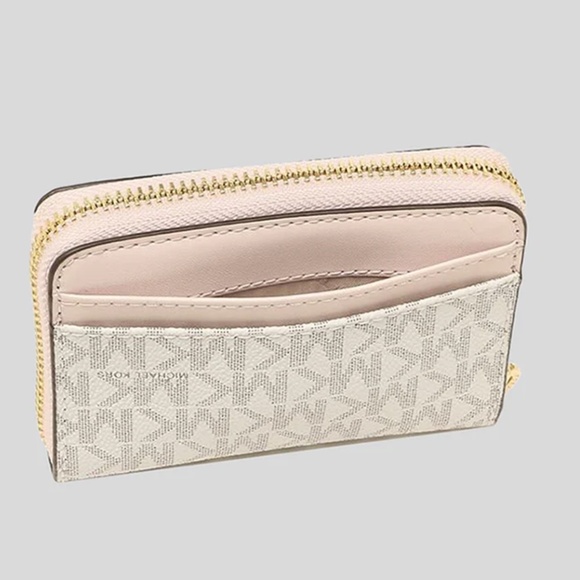 MICHAEL KORS JET SET TRAVEL MD CARD CASE WALLET VANILLA MULTI - Picture 4 of 6